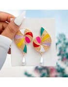 Pursehuit Cercei aurii - forma de scoica - cu perle - Loraine C27 -