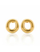 Pursehuit Cercei aurii - forma ondulata - inox suflat cu aur 18k - 3x2