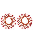 Pursehuit Cercei aurii - rotunzi - cu pietre rosii - Reena C8 -