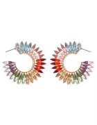 Pursehuit Cercei aurii - semirotunzi - cu pietre multicolore - Salmina C2 -