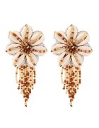Pursehuit Cercei bej - forma de floare - cu scoici si margelute - Ewert C10 -
