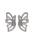 Pursehuit Cercei ear cuff - argintii - forma de fluture - cu pietre din zirconiu - Faith C3 -