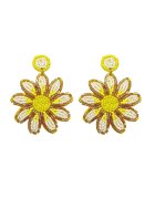 Pursehuit Cercei galbeni - forma de floare - cu margelute - Sarra C3 -