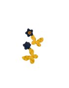 Pursehuit Cercei galbeni - forma de fluture - cu flori albastre - Athalia C7 -