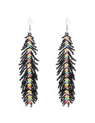 Pursehuit Cercei negri - lungi - cu margelute colorate - Paula C6 -