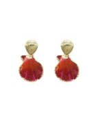 Pursehuit Cercei rosii - forma de scoica - Keren C3 -