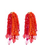 Pursehuit Cercei rosii - lungi - cu margelute - Edvardine C1 -