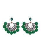 Pursehuit Cercei verzi - cu Pom-Pom si pietre - Athalie C19 -