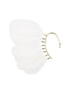 Pursehuit Cercel ear cuff - auriu - cu pene albe - Robina C2 -