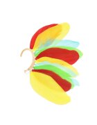Pursehuit Cercel ear cuff - auriu - stil hippie - cu pene multicolore - Kaleb C34 -