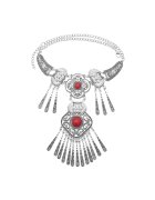 Pursehuit Colier argintiu - cu pietre rosii - Sarina C12 -