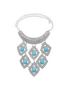 Pursehuit Colier argintiu - cu pietre turquoise - Sarah C12 -