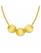 Pursehuit Colier aurit - inox - piese rotunde texturate - + ajustabil - rezistent la ap