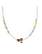 Pursehuit Colier auriu - cu margelute colorate - litera E C2