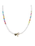Pursehuit Colier auriu - cu margelute colorate - litera F C2