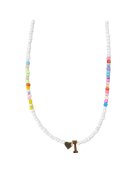 Pursehuit Colier auriu cu margelute colorate - litera I C2
