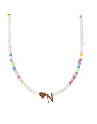 Pursehuit Colier auriu cu margelute colorate - litera N C2