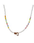 Pursehuit Colier auriu - cu margelute colorate - litera O C2