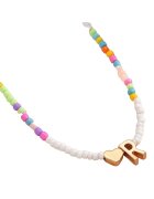 Pursehuit Colier auriu - cu margelute colorate - litera R C2