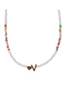 Pursehuit Colier auriu - cu margelute colorate - litera V C2