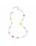 Pursehuit Colier auriu - cu margelute transparente si stelute colorate - Julieta C13 -