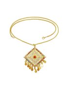 Pursehuit Colier auriu - cu pandantiv in forma de romb si pietre - Letha C28 -