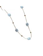 Pursehuit Colier auriu - cu perle patrate - suflat cu aur 14k - Davie C5 -