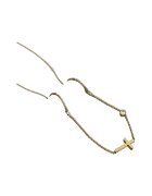 Pursehuit Colier auriu - din otel inoxidabil 316L - cu cruciulita si piatra - placat cu aur 18K PVD - Rafaela C5