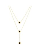 Pursehuit Colier auriu - din otel inoxidabil 316L - in 2 straturi - cu piese rotunde - placat cu aur 18K PVD - Alya C1