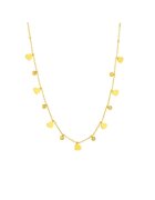 Pursehuit Colier auriu - din otel inoxidabil 316L - placat cu aur 18K PVD - cu pietre si inimioare - Elevira C2