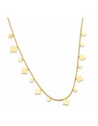 Pursehuit Colier auriu din otel inoxidabil 41x6cm cu piese patrate - rezistent la ap