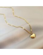 Pursehuit Colier auriu - din otel inoxidabil - cu pandantiv inima - suflat cu aur 18k - Berge C11