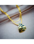 Pursehuit Colier auriu - din otel inoxidabil - cu pandantiv si animal print - suflat cu aur 18k - Thialvi C2