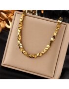 Pursehuit Colier auriu - din otel inoxidabil - cu piese geometrice - suflat cu aur 18k - Thyre C2