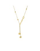 Pursehuit Colier auriu - din otel inoxidabil - cu pietre - suflat cu aur 18k - Raija C9