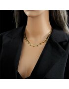 Pursehuit Colier auriu - din otel inoxidabil - cu pietre verzi - suflat cu aur 18k - Raila C6