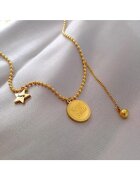 Pursehuit Colier auriu - din otel inoxidabil - cu steluta norocoasa - suflat cu aur 18k - Anais C1