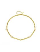 Pursehuit Colier auriu - din otel inoxidabil - cu zale si stelute - suflat cu aur 18k - Raimo C6