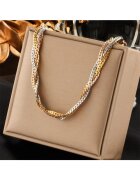 Pursehuit Colier auriu - din otel inoxidabil - impletit - suflat cu aur 18k - Alyda C1
