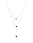 Pursehuit Colier auriu - din otel inoxidabil - in 2 straturi - cu piese rotunde - suflat cu aur 18k - Alya C1