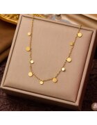 Pursehuit Colier auriu - din otel inoxidabil - suflat cu aur 18k - cu banuti - Ingo C5