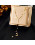 Pursehuit Colier auriu - din otel inoxidabil - suflat cu aur 18k - cu fluturasi - Dorethe C1
