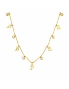 Pursehuit Colier auriu - din otel inoxidabil - suflat cu aur 18k - cu note muzicale si pietre - Eira C2