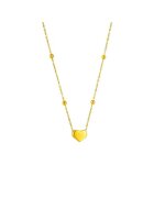 Pursehuit Colier auriu - din otel inoxidabil - suflat cu aur 18k - cu pandantiv inimioara - Edrika C1