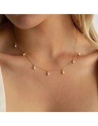 Pursehuit Colier auriu - din otel inoxidabil - suflat cu aur 18k - cu perlute delicate - Helvi C3