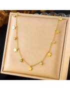 Pursehuit Colier auriu - din otel inoxidabil - suflat cu aur 18k - cu pietre si stelute - Elanda C2