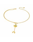Pursehuit Colier auriu - din otel inoxidabil - suflat cu aur 18k - cu semiluna - Dovra C1