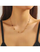 Pursehuit Colier auriu - din otel inoxidabil - suflat cu aur 18k - cu stelute - Elisha C2