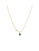 Pursehuit Colier auriu - din otel inoxidabil - suflat cu aur 18k - delicat - cu pietre din zirconiu - Edvina C1