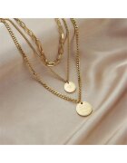 Pursehuit Colier auriu - din otel inoxidabil - suflat cu aur 18k - in 3 straturi - cu banuti - Doreen C12